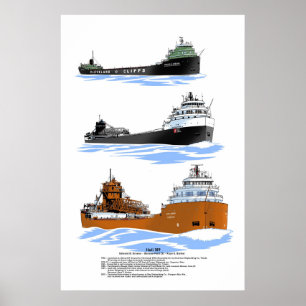 Grote Meren, vrachtschip Kaye E. Barkergeschiedeni Poster