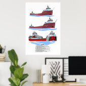 Grote meren, vrachtschip Philip R. Clarke geschied Poster (Thuiskantoor)