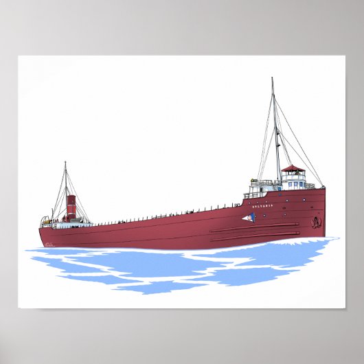 Grote Meren, vrachtschip Sylvania (vroeg) Poster (Voorkant)