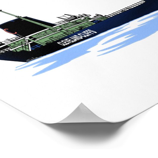 Grote meren, vrachtschip Tom M. Girdler Cliffs Poster (Hoek)