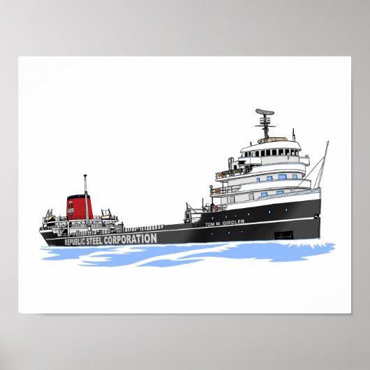 Grote Meren, vrachtschip Tom M. Girdler Poster (Voorkant)