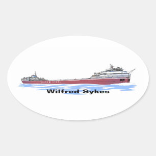 Grote meren, vrachtschip Wilfred Sykes, recht dek Ovale Sticker
