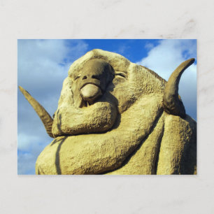 grote merino - gezicht briefkaart