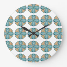 Grote  met Turquoise Flower Design
