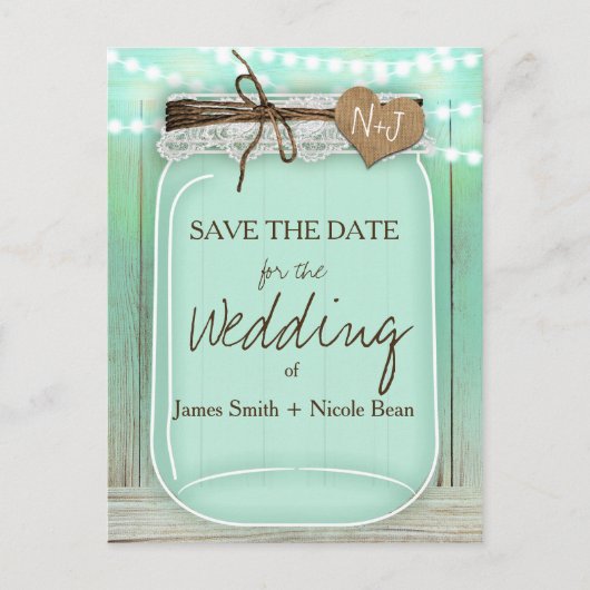 Grote metselwerfpotmunt + lichten rustieke bewaar aankondigingskaart (Voorkant)