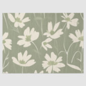 Grote Moderne Lichte Wijze Witte Wildbloem Tissuepapier (Voorkant)