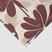 Grote Moderne Maroon Beige Wildflower Tissuepapier (Detail)