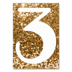 Grote Moderne Nummer Nep Goud Glitter Kaart