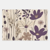 Grote moderne Paarse aubergine bloem Inpakpapier Vel (Voorkant)