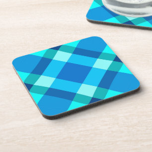 Grote moderne spelden, kobalt blauw, Aqua & Turquo Bier Onderzetter