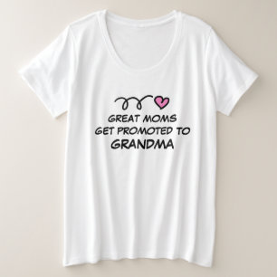 Grote moeders worden gepromoot naar oma plus groot maat t-shirt