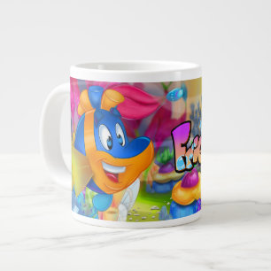 Grote mok van de cartoon van FriendFish