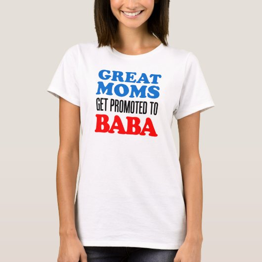 Grote Moms gepromoot op Baba Oekraïnse grootmoeder T-shirt (Voorkant)