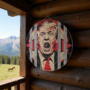 Grote mond achter tralies dartbord