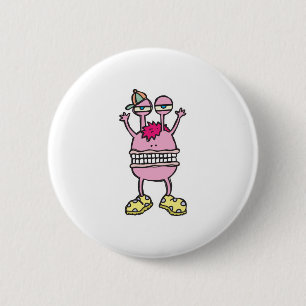 grote mond grappig monster ronde button 5,7 cm