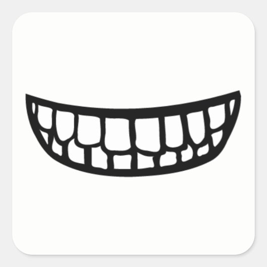 Grote mond vierkante sticker (Voorkant)