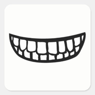 Grote mond vierkante sticker