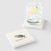 grote-mondbas op marmer stenen onderzetter (Zijkant)