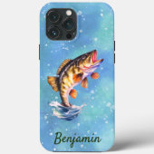 Grote mondbas springen uit het water Case-Mate iPhone case (Achterkant)