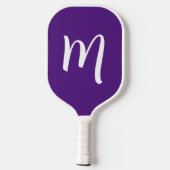 Grote monogram Elegant Script Royal Paars Pickleball Paddle (Achterkant)
