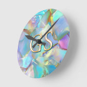 Grote monogram of naam op opal ronde klok (Hoek)