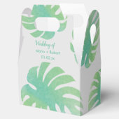 Grote Monstera Bladeren Groene Botanische Trouw Bedankdoosjes (Geopend)