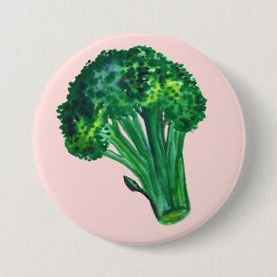 Grote mooie Broccoli roze Ronde Button 7,6 Cm