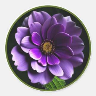 Grote Mooie Paarse Roos Artistic Design Ronde Sticker