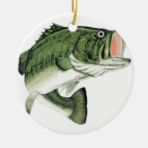 Grote Mouth Bass Keramisch Ornament