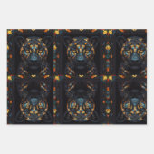 Grote Mozaïek Glas in lood Black Cat Inpakpapier Vel (Voorkant 2)