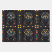 Grote Mozaïek Glas in lood Black Cat Inpakpapier Vel (Voorkant)