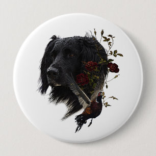 Grote Münsterlander met fazant Ronde Button 4,0 Cm