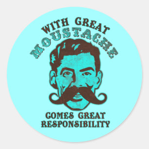 Grote Mustache Ronde Sticker