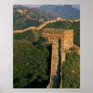 Grote Muur slingerend door het gebergte, China Poster