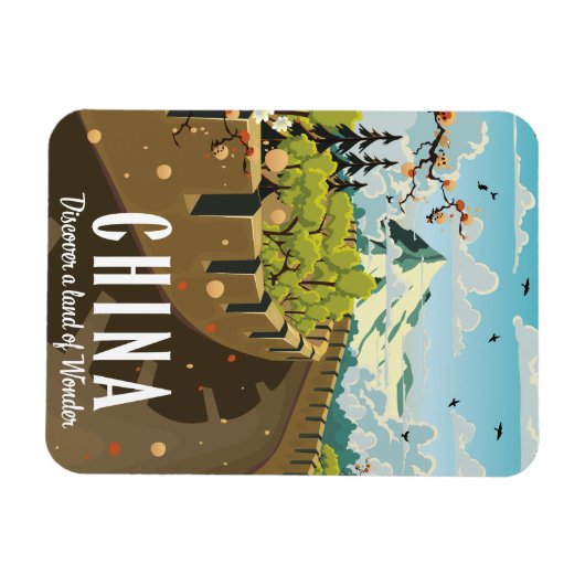 Grote muur van China reis poster Magneet (Horizontaal)