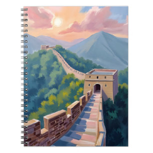 Grote Muur van China Reis Schilderen Aquarel Notitieboek