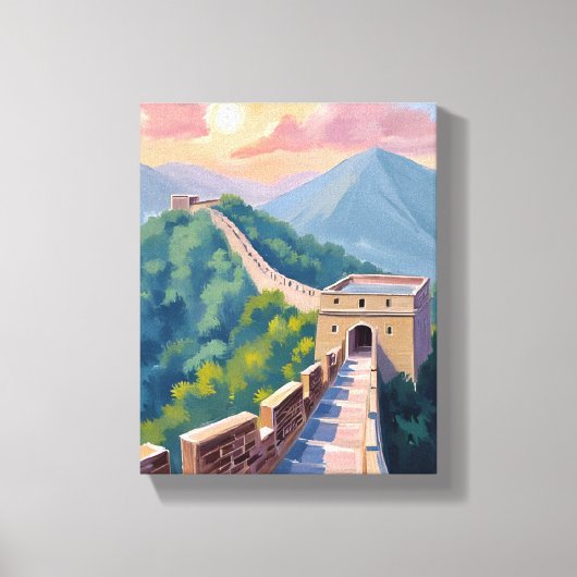 Grote Muur van China | Reis Schilderij Canvas Afdruk (Voorkant)