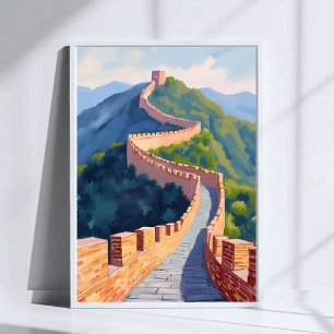 Grote Muur van China Reis Schilderij  Poster