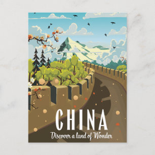 Grote muur van China reisposter Briefkaart