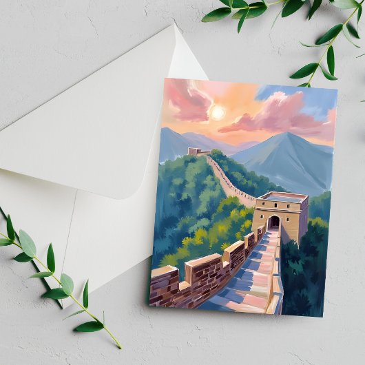 Grote Muur van China | reisschilderij Briefkaart