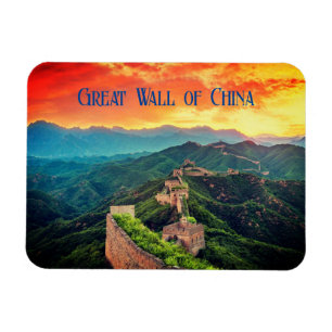 Grote Muur van China zonsondergang gestileerd Magneet