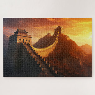 Grote Muur van China Zonsondergang Jigsaw Puzzel M