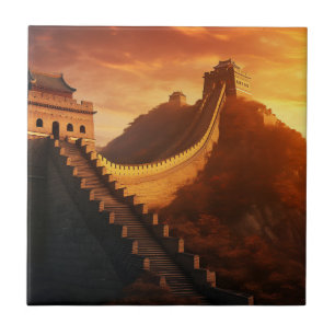 Grote Muur van China Zonsondergang - Majestic Tegeltje