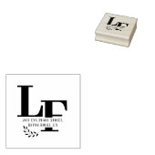 Grote naam Initiaal bladeren bruiloft Rubberstempel (Gestempeld)