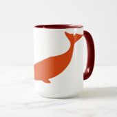Grote Narwhal Silhouette Koffie Mok (Voorkant rechts)