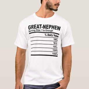 Grote neef familie voeding feiten op maat t-shirt
