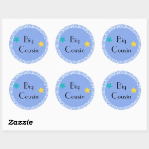 Grote neef met sterrenkruis ronde sticker