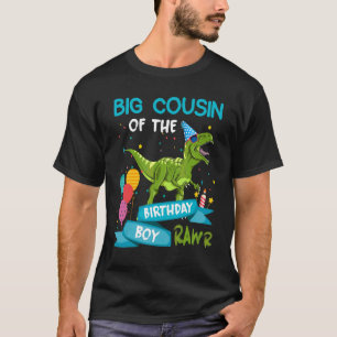 Grote neef van de verjaardagsjongen Rawr Rex Dinos T-shirt