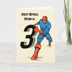 Grote Nephew 3e verjaardag superheld Kaart