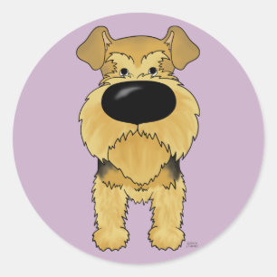 Grote neus Airedale Terrier Ronde Sticker